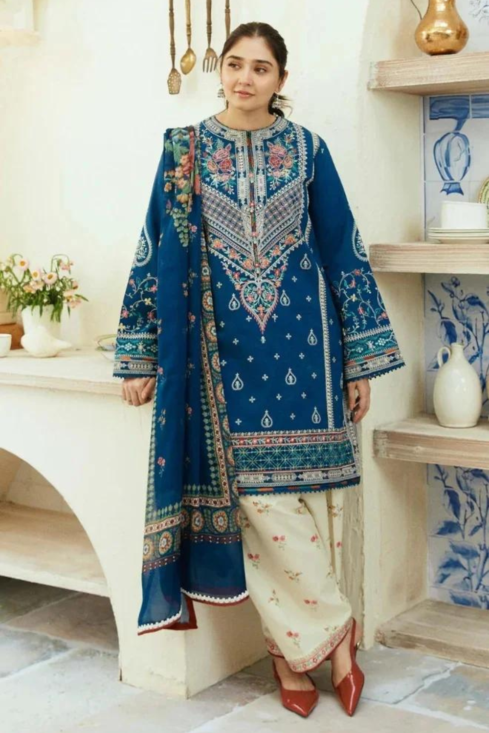 Zara ShahJahan Linen 3PC Embroidered AZ - 0101