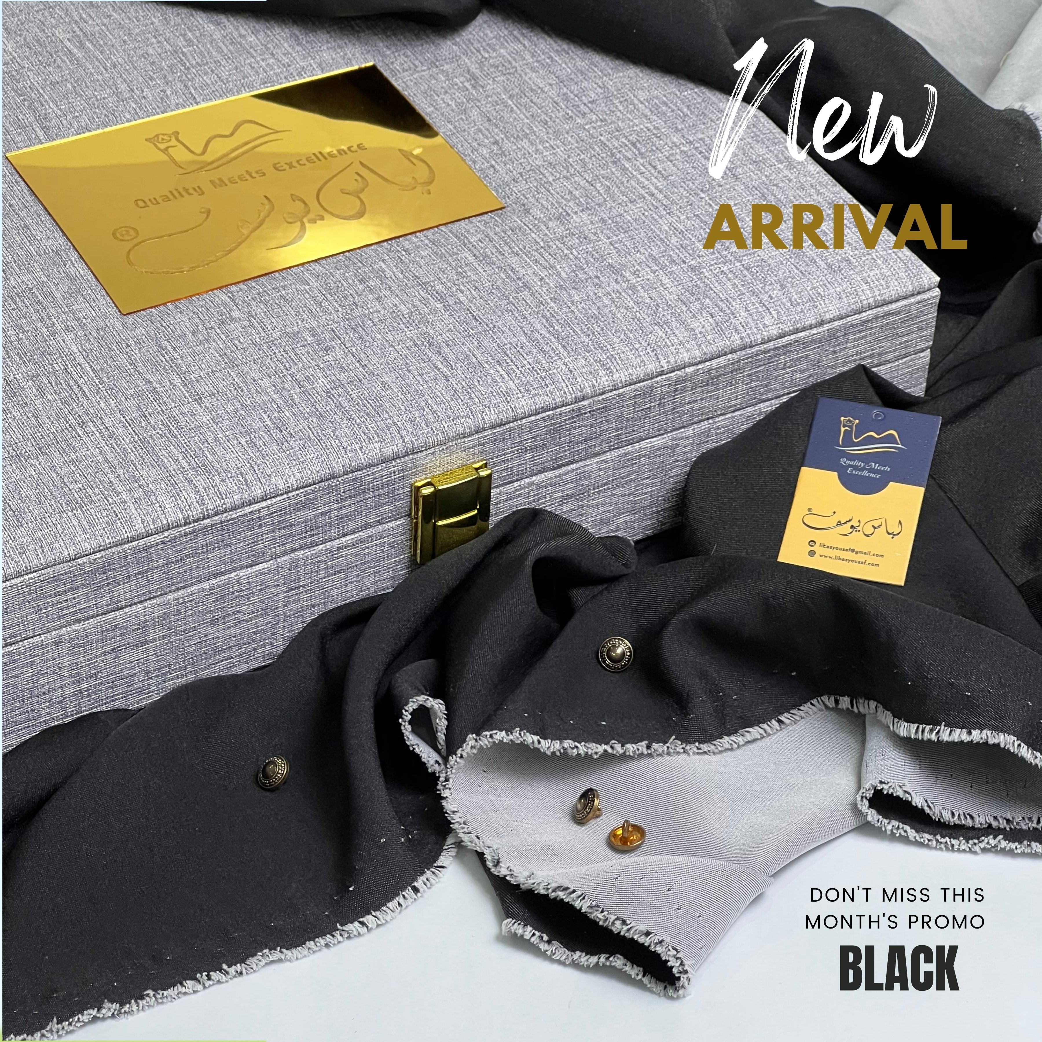 Global Suiting Black Special Export Quality