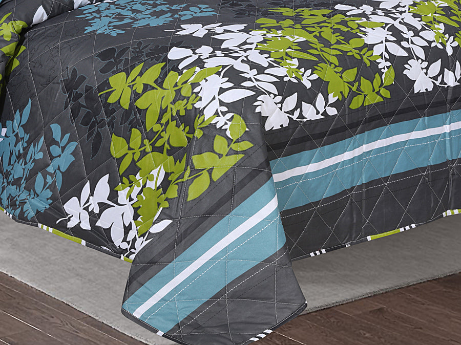 7 Pcs Quilted Comforter Set - Geranium