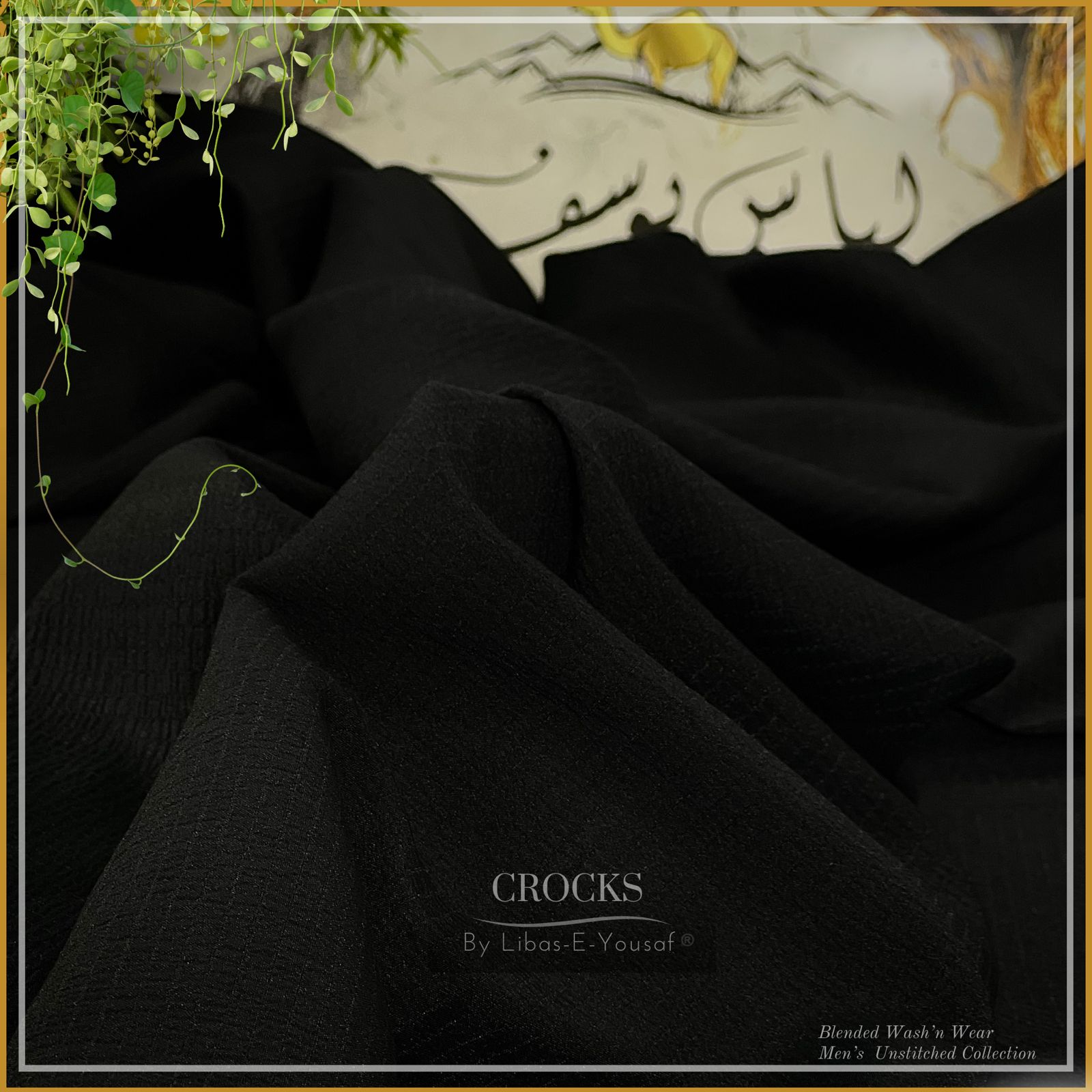 CROCKS BLACK TEXTURED Wash & Wear ( Imported )