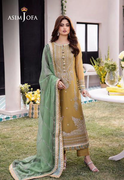 ASIM JOFA Fabric :CHIFFON Embroidered With Sequence work