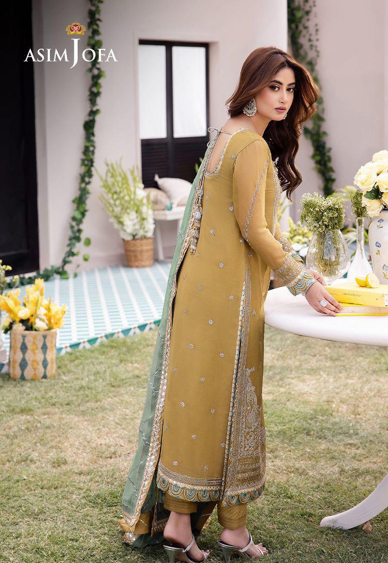 ASIM JOFA Fabric :CHIFFON Embroidered With Sequence work