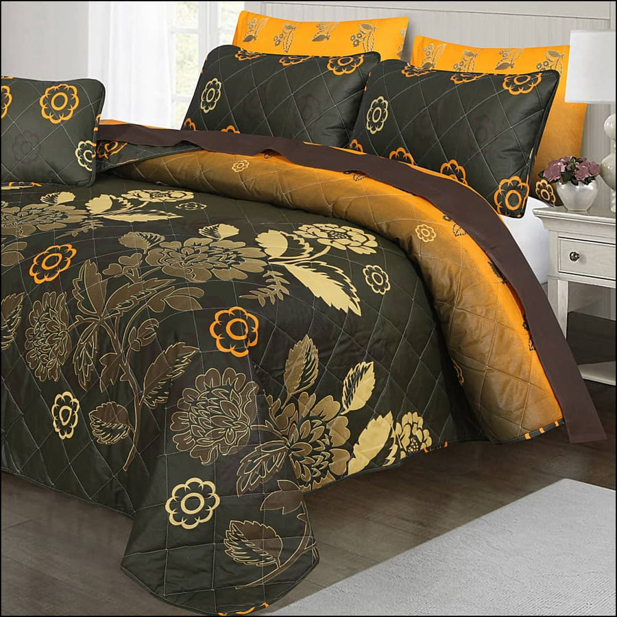 7 Pcs Quilted Comforter Set - Emerald