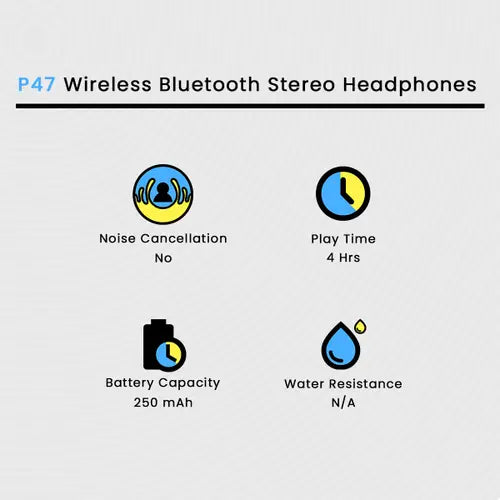 P47 Wireless Bluetooth Stereo Headphones